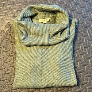 Y2K No Frills Green Ribbed Cowl Neck Sweater